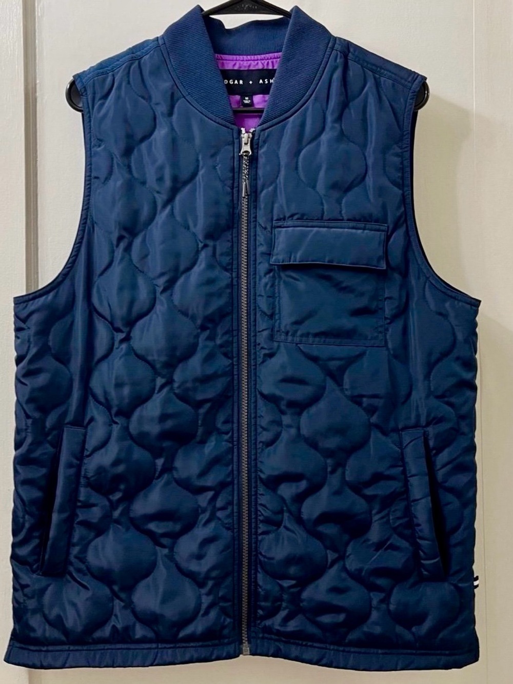 Men’s Navy Quilted Sleeveless Vest by Edgar + Ash NWOT